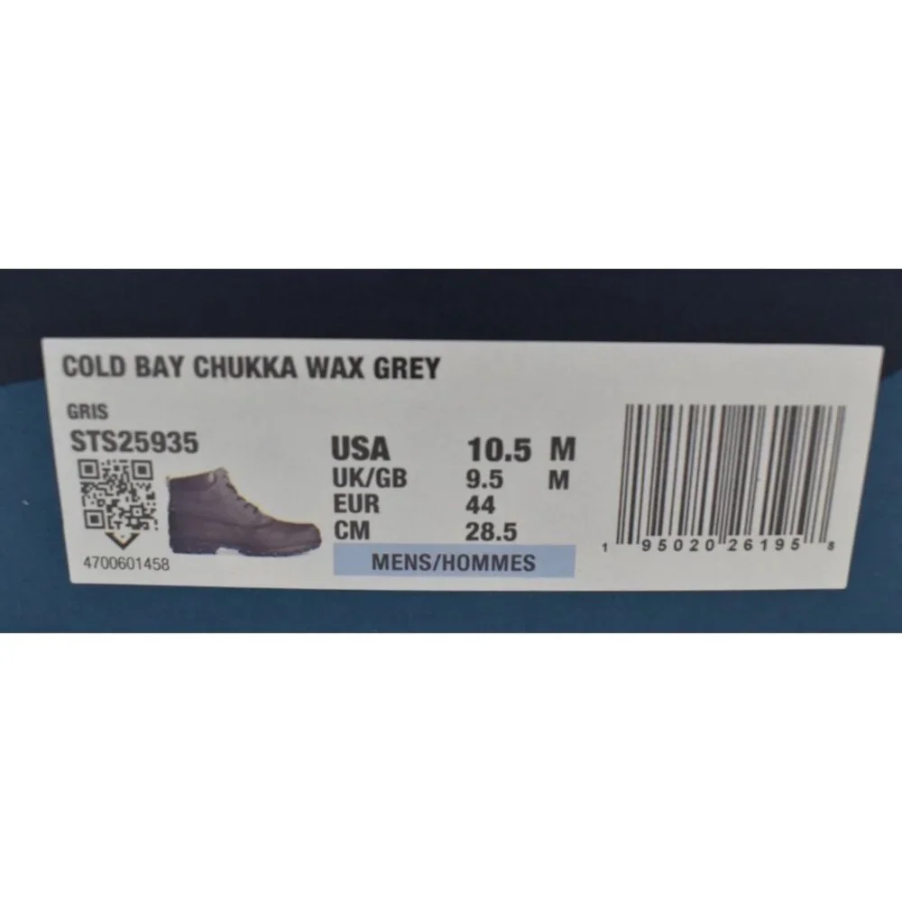 Sperry Mens Size 10.5 Cold Bay Wax Grey Water Resistant Insulated‎ Chukka Boots